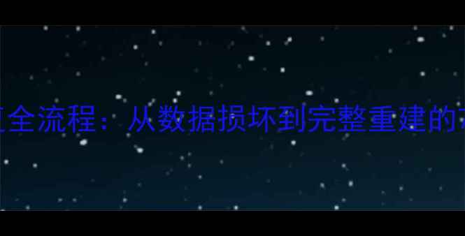 公安数据恢复全流程从数据损坏到完整重建的7步专业指南