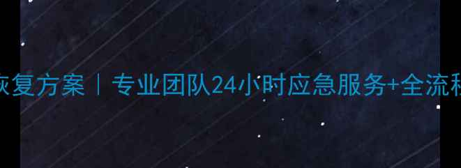 图片 六安企业数据恢复方案｜专业团队24小时应急服务+全流程数据安全保障