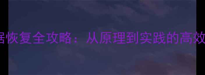 内存卡数据恢复全攻略从原理到实践的高效解决方案