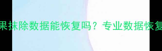 图片 刑事苹果抹除数据能恢复吗？专业数据恢复技术全