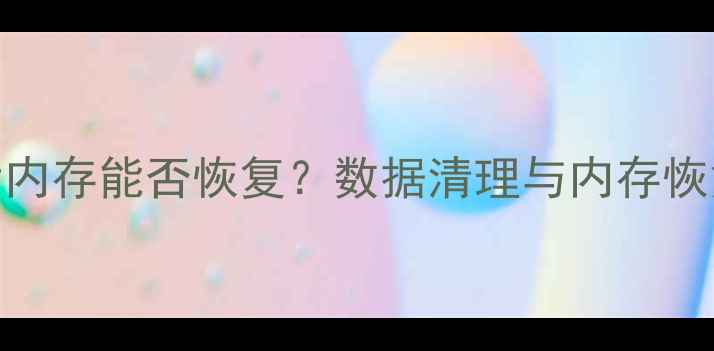 图片 删除文件后内存能否恢复？数据清理与内存恢复的真相全