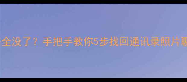 图片 刷机后手机数据全没了？手把手教你5步找回通讯录照片聊天记录！📱💾1