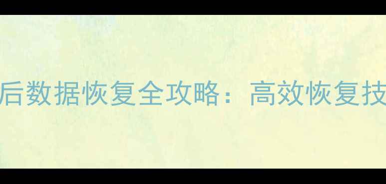 勒索病毒攻击后数据恢复全攻略高效恢复技巧与完整指南