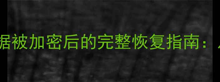 图片 勒索病毒爆发！企业数据被加密后的完整恢复指南：从应急处理到系统重建1