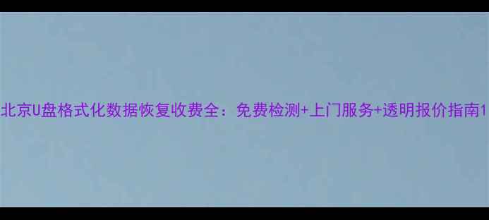 北京U盘格式化数据恢复收费全免费检测上门服务透明报价指南