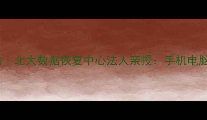 北京数据恢复权威机构北大数据恢复中心法人亲授手机电脑硬盘数据恢复全攻略