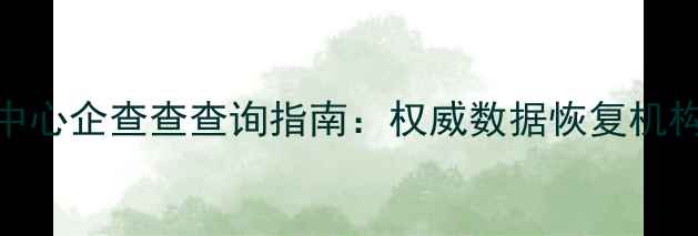 北大数据恢复中心企查查查询指南权威数据恢复机构全与联系方式