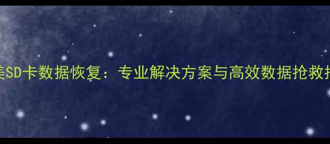 北美SD卡数据恢复专业解决方案与高效数据抢救指南
