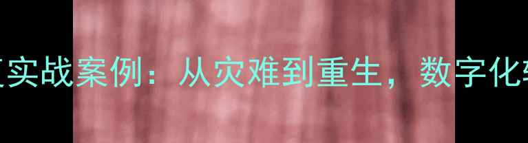 华为三年数据恢复实战案例从灾难到重生数字化转型中的关键策略