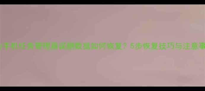 华为手机任务管理器误删数据如何恢复5步恢复技巧与注意事项