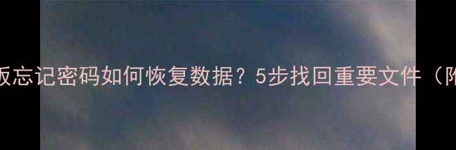 图片 华为手机平板忘记密码如何恢复数据？5步找回重要文件（附详细教程）
