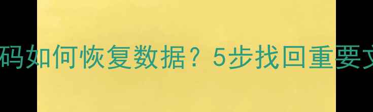 华为手机平板忘记密码如何恢复数据5步找回重要文件附详细教程