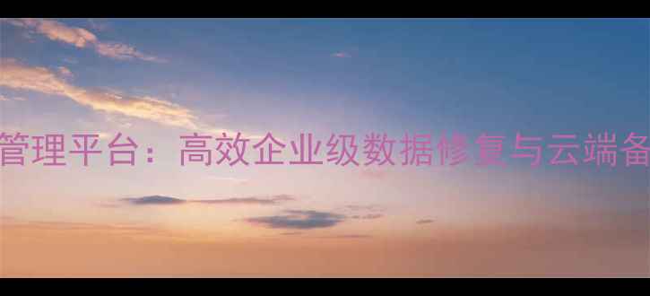 图片 厦门云端数据恢复管理平台：高效企业级数据修复与云端备份一体化解决方案