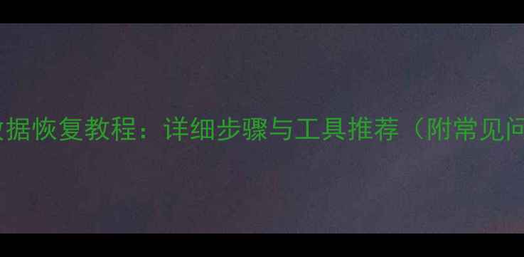 双击清空数据恢复教程详细步骤与工具推荐附常见问题解答