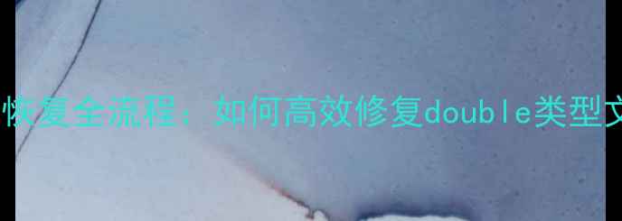 图片 双精度浮点数据恢复全流程：如何高效修复double类型文件损坏问题？1