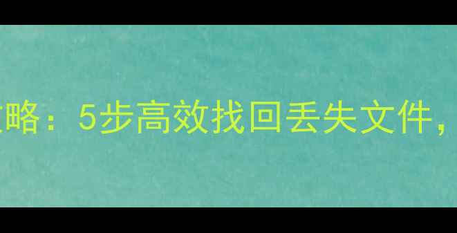 图片 可移动盘数据恢复全攻略：5步高效找回丢失文件，专业教程与工具推荐2