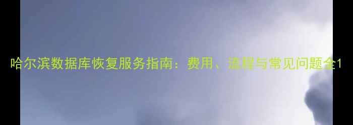 哈尔滨数据库恢复服务指南费用流程与常见问题全