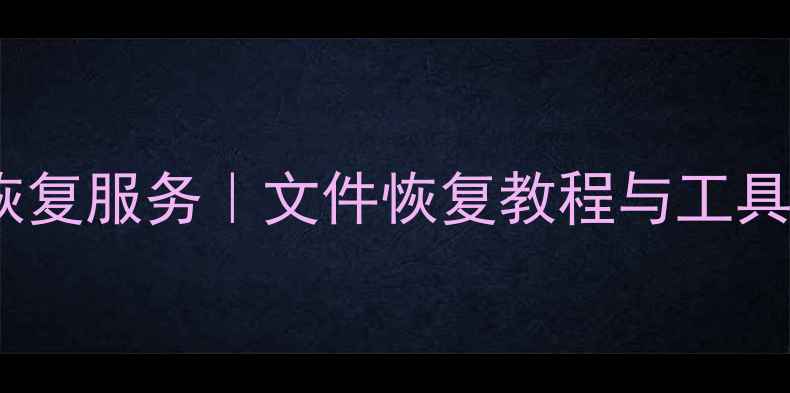 嘉兴专业电脑数据恢复服务文件恢复教程与工具推荐最新指南