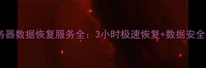固原服务器数据恢复服务全3小时极速恢复数据安全双保障