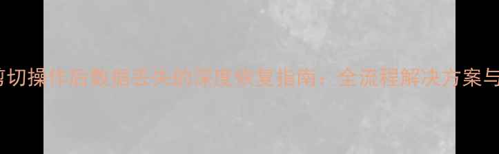 图片 固态硬盘剪切操作后数据丢失的深度恢复指南：全流程解决方案与注意事项1