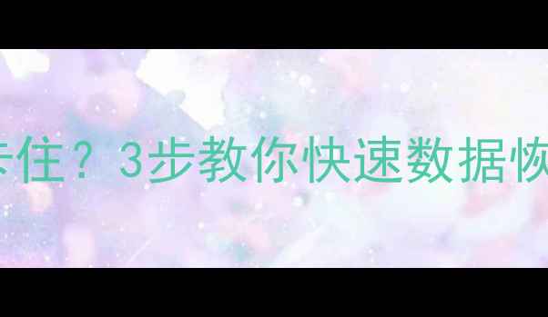 图片 固态硬盘启动LOGO卡住？3步教你快速数据恢复+故障排查指南✨