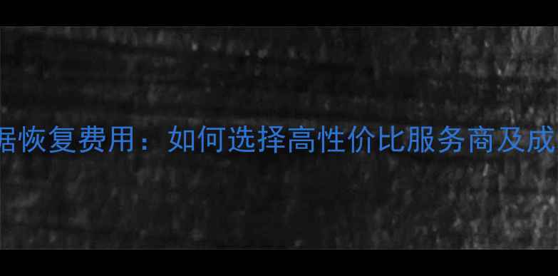固态硬盘数据恢复费用如何选择高性价比服务商及成本控制技巧