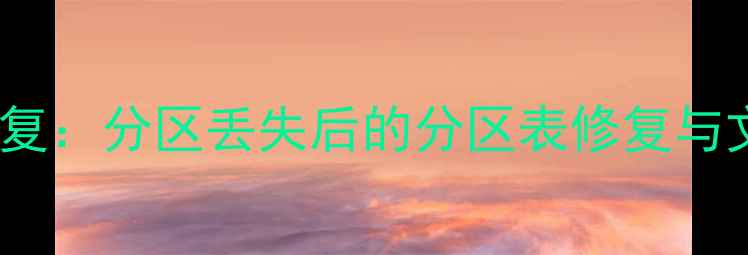 图片 固态硬盘数据恢复：分区丢失后的分区表修复与文件找回全攻略1