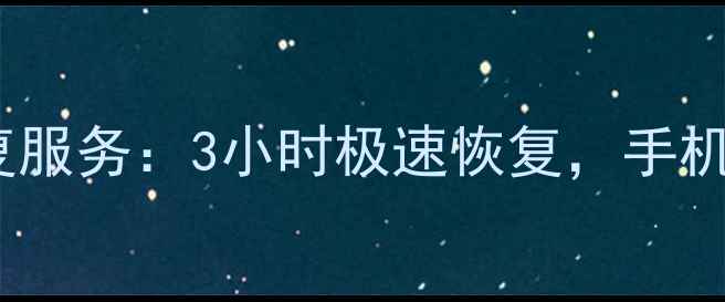 国储电脑城数据恢复服务3小时极速恢复手机电脑硬盘全搞定