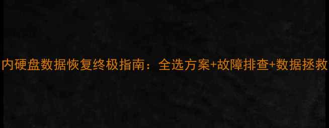 图片 国内硬盘数据恢复终极指南：全选方案+故障排查+数据拯救全