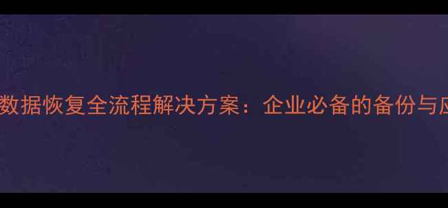国税申报数据恢复全流程解决方案企业必备的备份与应急指南