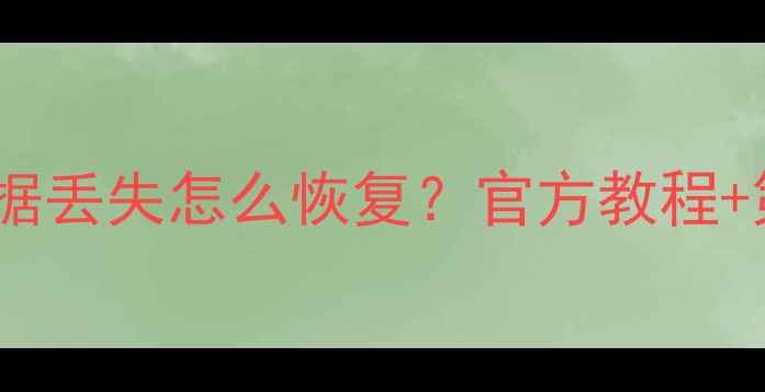 坚果Pro3双清后数据丢失怎么恢复官方教程第三方工具全攻略