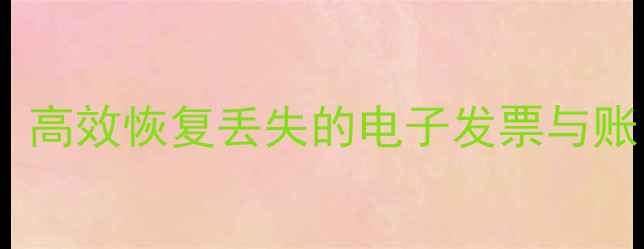 图片 增值税数据恢复全攻略：高效恢复丢失的电子发票与账目（附专业工具推荐）1