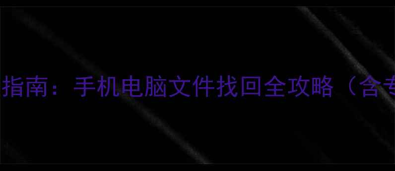 图片 壁虎数据恢复终极指南：手机电脑文件找回全攻略（含专业版操作教程）1