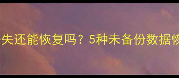 图片 备份文件丢失还能恢复吗？5种未备份数据恢复技巧全1