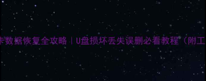 外接存储卡数据恢复全攻略U盘损坏丢失误删必看教程附工具推荐