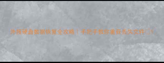 外接硬盘数据恢复全攻略手把手教你重获丢失文件
