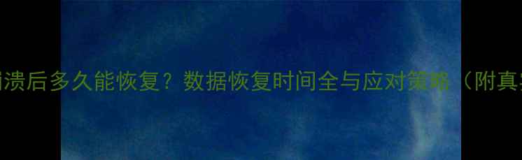 大数据崩溃后多久能恢复数据恢复时间全与应对策略附真实案例