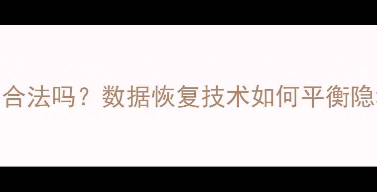 图片 大数据恢复记忆术合法吗？数据恢复技术如何平衡隐私保护与技术创新
