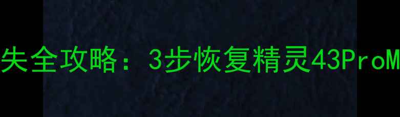图片 大疆飞行器黑屏数据丢失全攻略：3步恢复精灵43ProMini数据+屏幕修复技巧