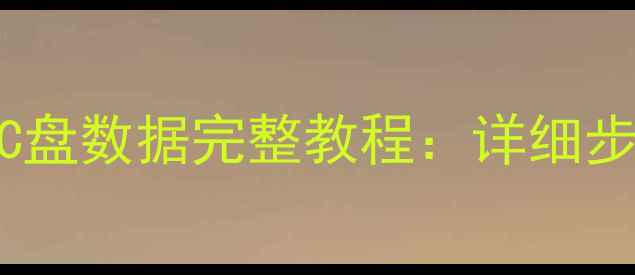 大白菜U盘恢复C盘数据完整教程详细步骤与注意事项