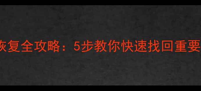 大白菜移动硬盘数据恢复全攻略5步教你快速找回重要文件附工具推荐
