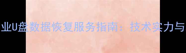 天津大港专业U盘数据恢复服务指南技术实力与本地化保障