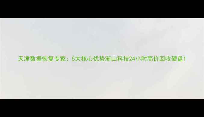 图片 天津数据恢复专家：5大核心优势渐山科技24小时高价回收硬盘1
