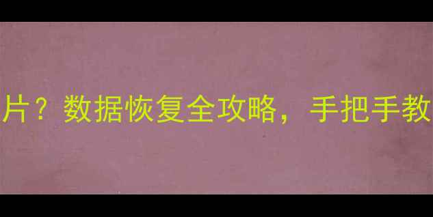 如何3步恢复删除照片数据恢复全攻略手把手教你找回珍贵回忆