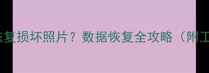 图片 如何3步恢复损坏照片？数据恢复全攻略（附工具推荐）