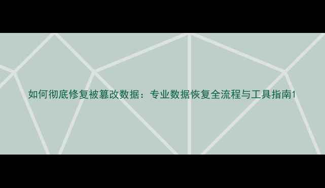 图片 如何彻底修复被篡改数据：专业数据恢复全流程与工具指南1