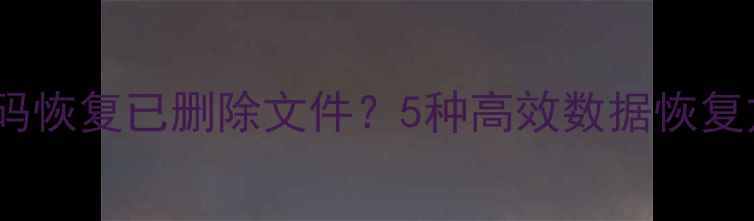 如何用代码恢复已删除文件5种高效数据恢复方法详解