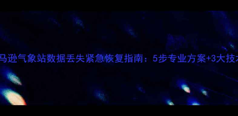 威马逊气象站数据丢失紧急恢复指南5步专业方案3大技术