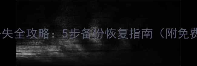 图片 存储卡数据丢失全攻略：5步备份恢复指南（附免费工具推荐）2