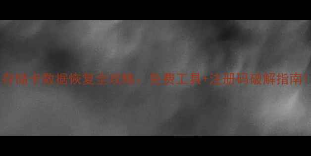 图片 存储卡数据恢复全攻略：免费工具+注册码破解指南1